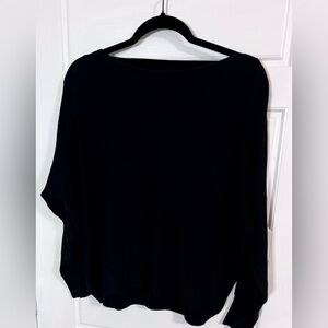 Excellent preloved Black Long Sleeve Top from Press. Button detailing down arms